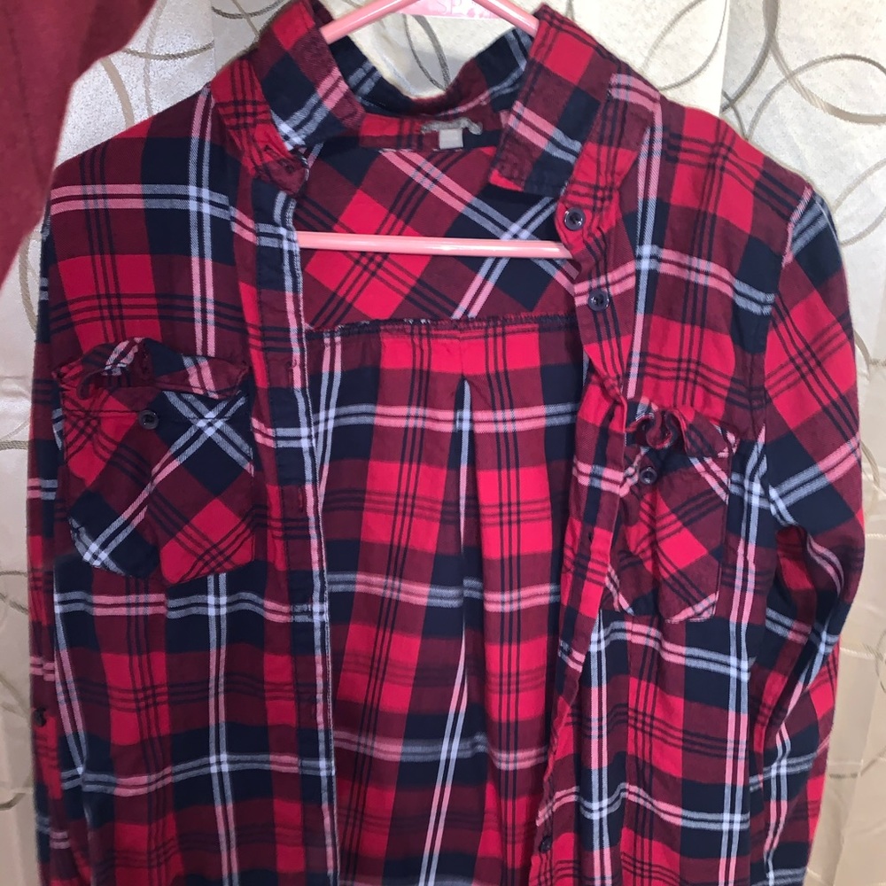 blue and navy charlotte russe flannel
